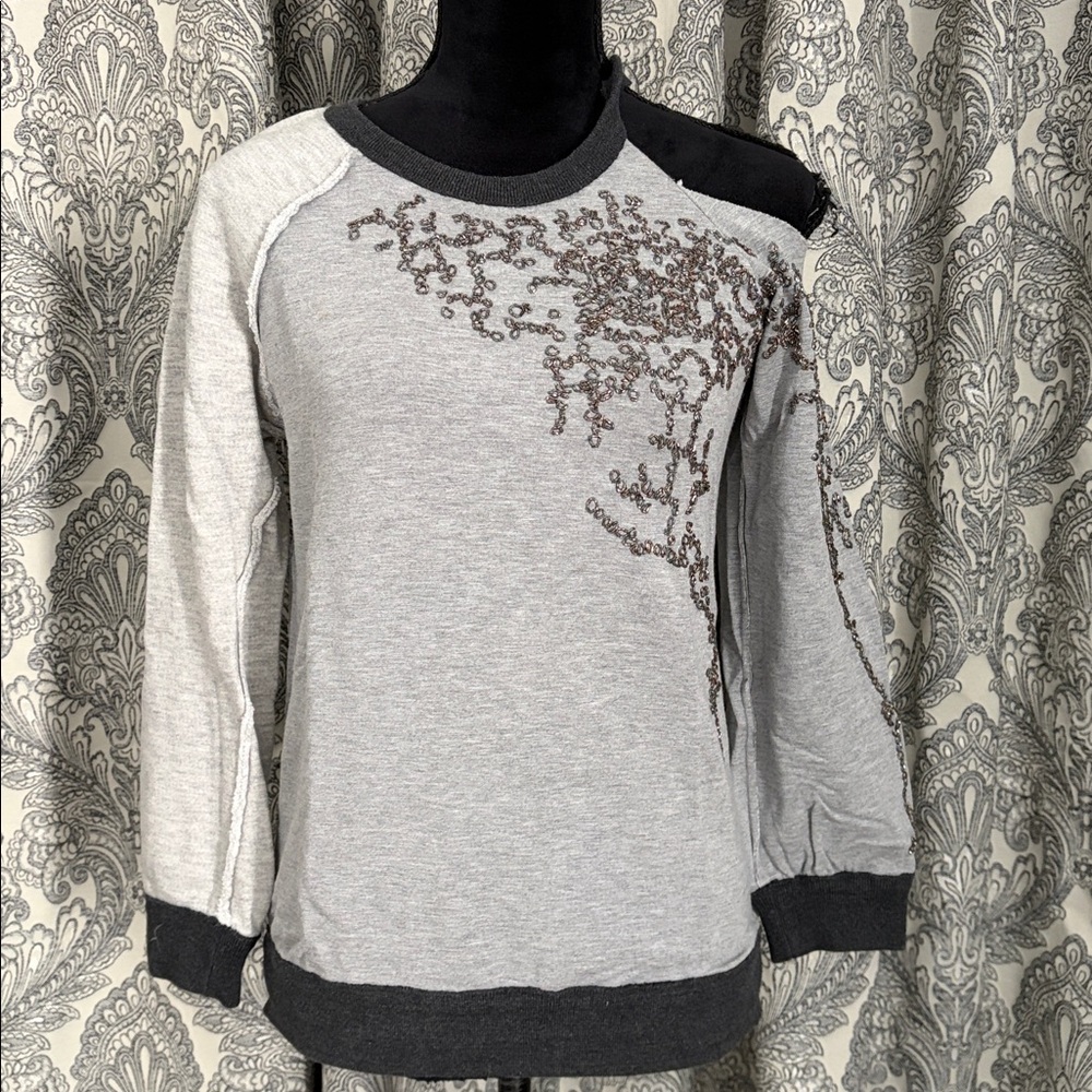 Liberty Garden one shoulder embellished sweater/sweatshirt